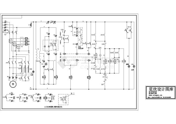 某型号消防泵标准电控原理设计平面CAD图纸-图一