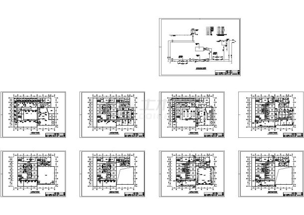 某大型休闲中心中央空调系统CAD全套图纸-图一