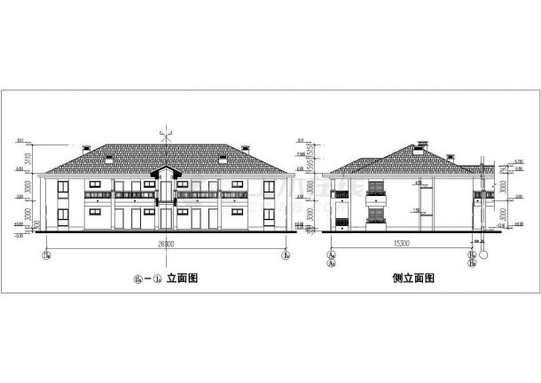 苏州市香榭花园小区2层砖混结构公寓楼建筑设计CAD图纸-图一