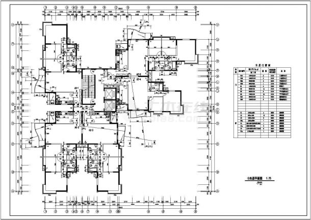 深圳市龙岗西路某社区19层框架结构住宅楼建筑设计CAD图纸-图二