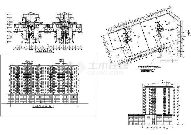 宿迁市广基花园小区12层框架结构住宅楼全套建筑设计CAD图纸-图二
