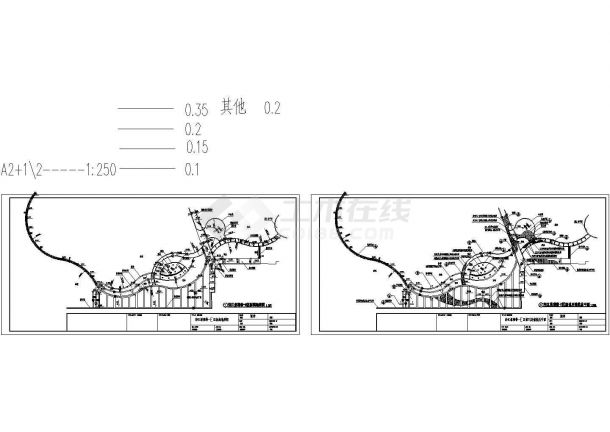 某小区沿江景观带环境设计施工图CAD-图二