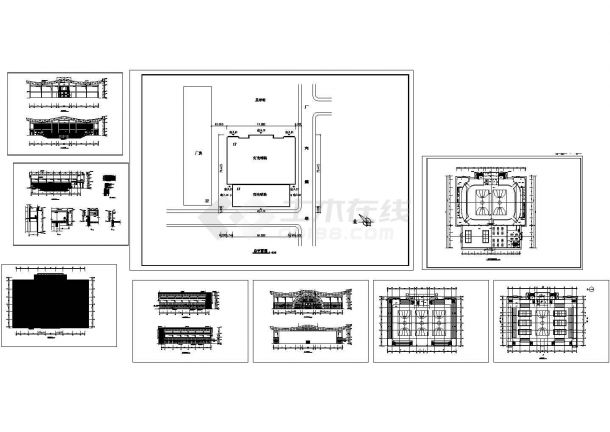 某学校灯光球场建筑设计CAD全套图纸-图一
