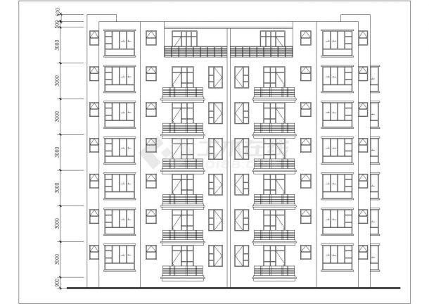 太原某小区7层砖混结构简约型民居住宅楼建筑设计CAD图纸（6套方案）-图二