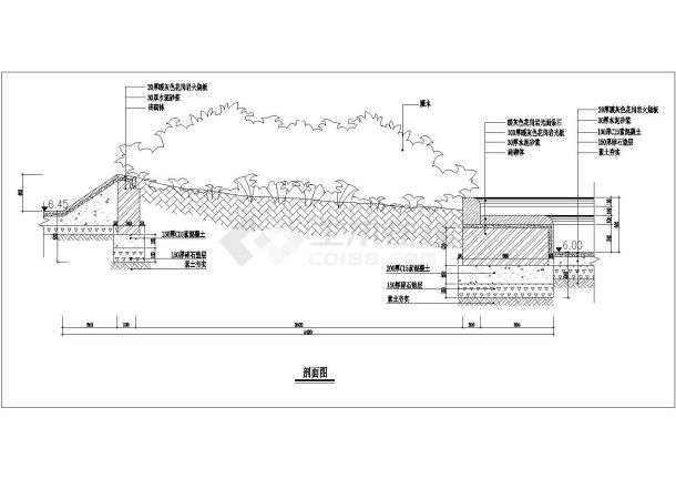 某景观花坛中残疾人坡道设计cad施工详图-图二