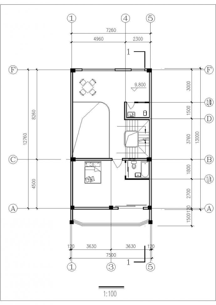 铜陵市康山花园小区5层砖混结构住宅楼全套建筑设计CAD图纸_图1
