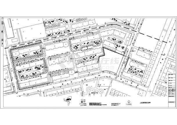 唐山小区规划及景观设计施工图CAD-图一
