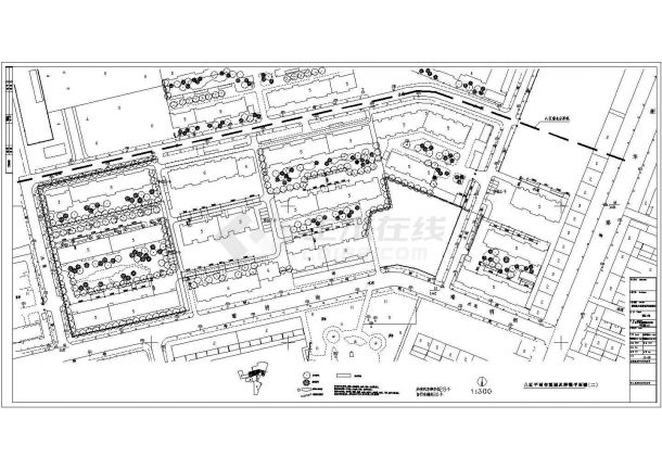 唐山小区规划及景观设计施工图CAD-图二