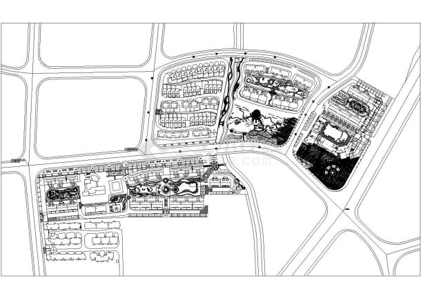 [福州]高级住宅区景观规划设计施工图CAD-图二