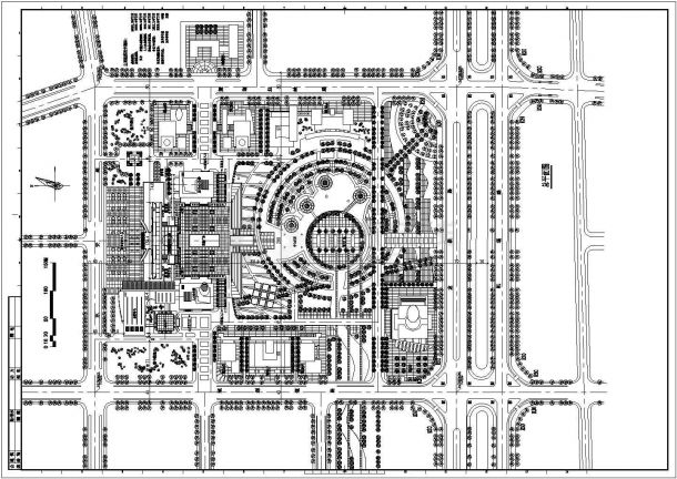 桂林市某行政办公中心规划设计cad总平面施工图（含经济技术指标）-图一