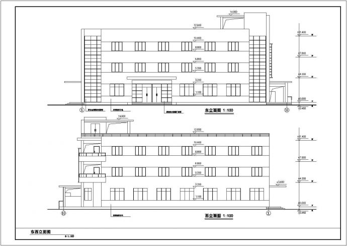 遵义市倚山花园小区3层混合结构住宅楼建筑设计CAD图纸（含天面层）_图1