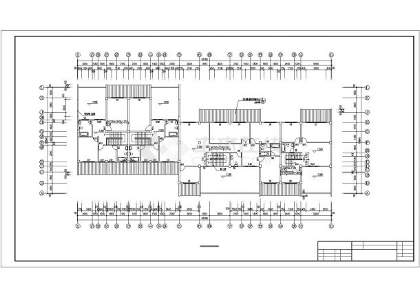 合肥市山泉花苑小区3层混合结构双拼住宅楼建筑设计CAD图纸-图二