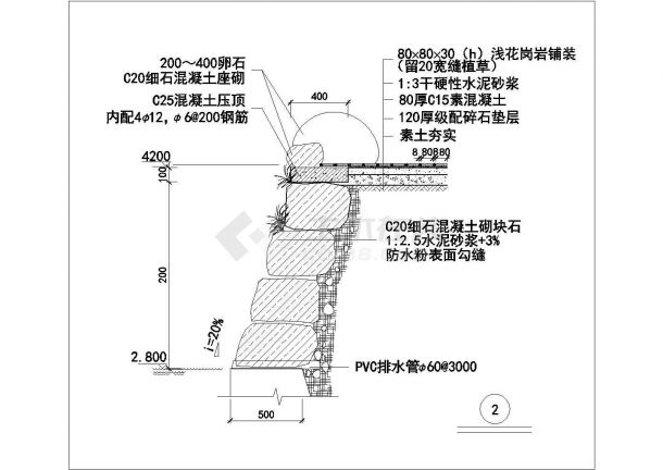 经典驳岸规划设计cad施工详图（含多套设计）-图一