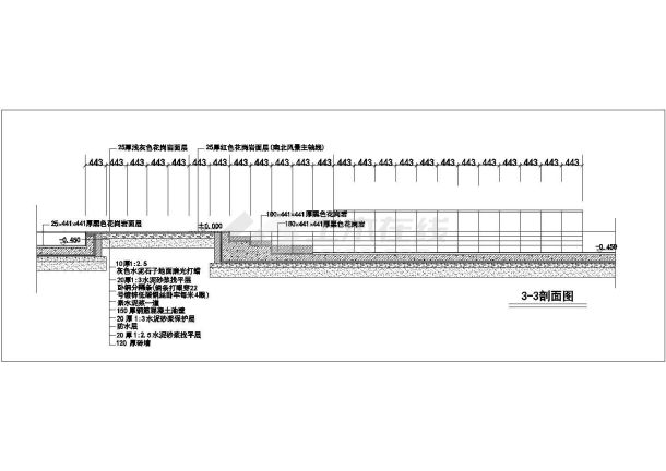 某景观平台设计cad剖面施工图-图一