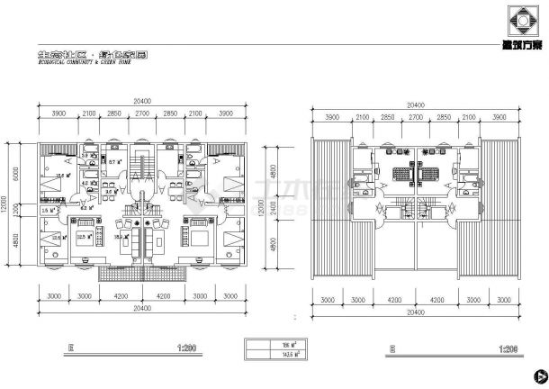 扬州市某生态花园小区全套建筑设计CAD图纸（住宅楼+会所）-图二