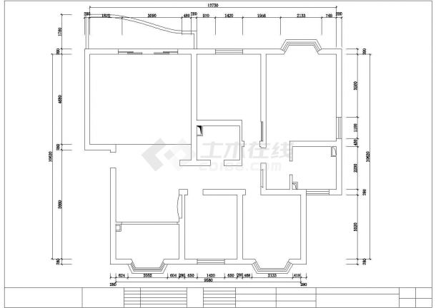 合肥市鑫平花园小区经典户型全套装修装饰设计CAD图纸-图一