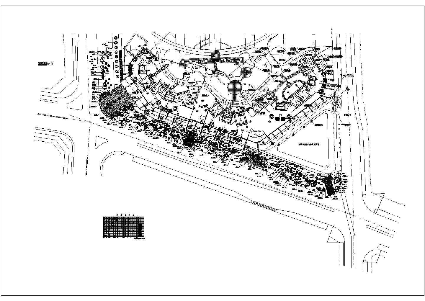 世纪村绿化规划设计cad总平面方案图纸