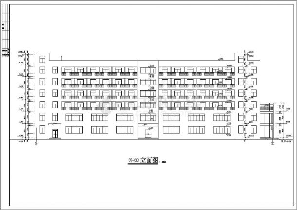 深圳市某工厂6层砖混结构职工餐厅+宿舍综合楼建筑设计CAD图纸-图二