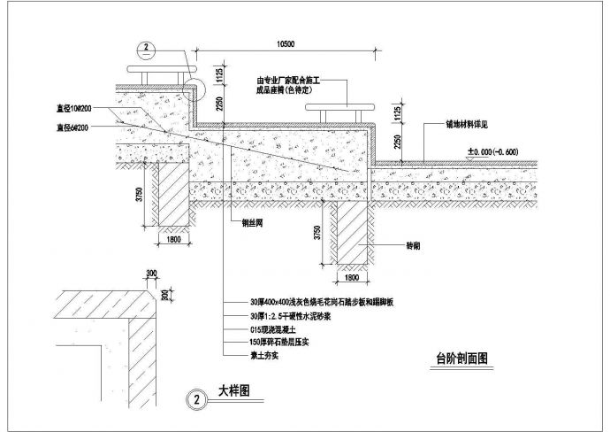 某景观工程台阶规划设计cad施工详图_图1