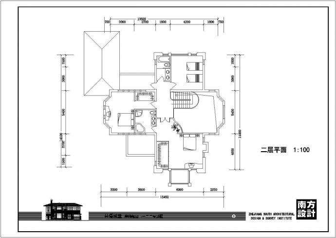 某二层框架结构简欧风格别墅设计cad建筑方案图_图1