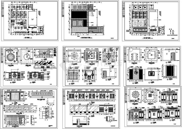 浙江某欧式餐厅装修设计CAD全套图纸-图一