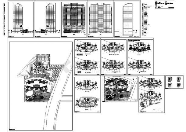 22层医院住院楼建筑方案设计图【（无尺寸标注）4个CAD文件 3JPG图】-图二