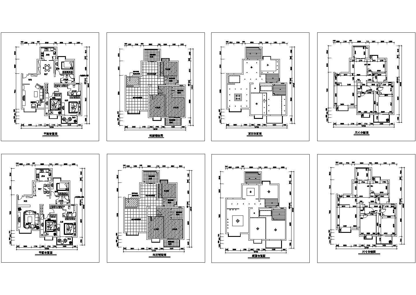 黑龙江某家居住宅装饰设计施工CAD全套图纸
