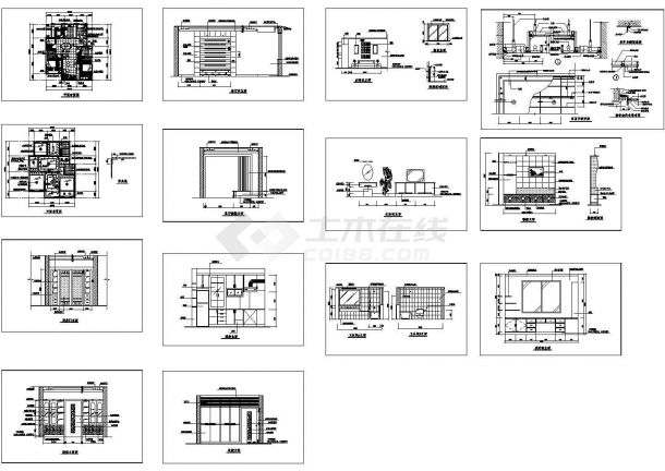 江南地区某住宅家居装潢设计CAD全套图纸-图一