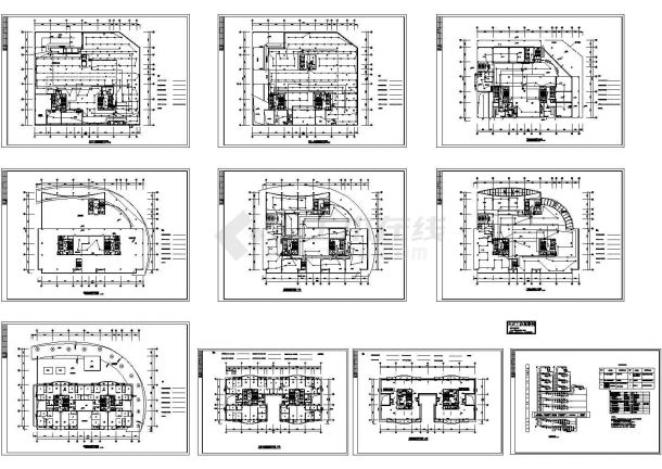 十六层带地下室农民公寓电气施工cad图(含消防平面图，共十张)-图二