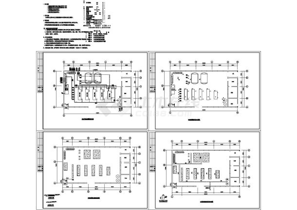 某地地源热泵机房建筑设计施工CAD全套图纸-图一