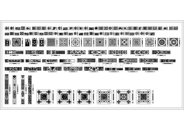 经典室内家装木制雕花设计CAD全套平面施工图（标注详细，种类齐全）-图二