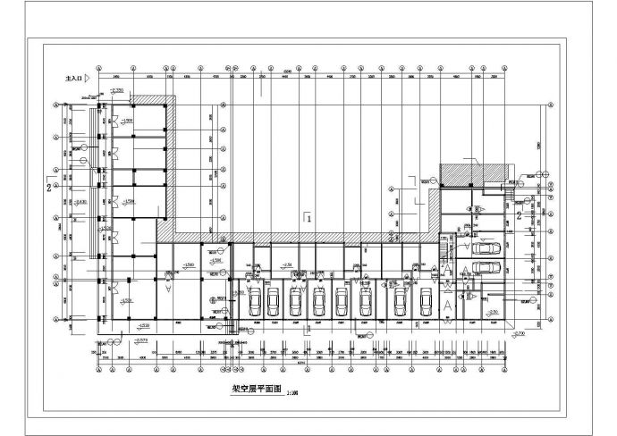 汾阳市秋水人家小区6层混合结构住宅楼全套平面设计CAD图纸（含架空层）_图1