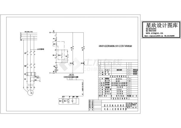 某标准型号电机二次控制电气原理设计CAD图纸-图一