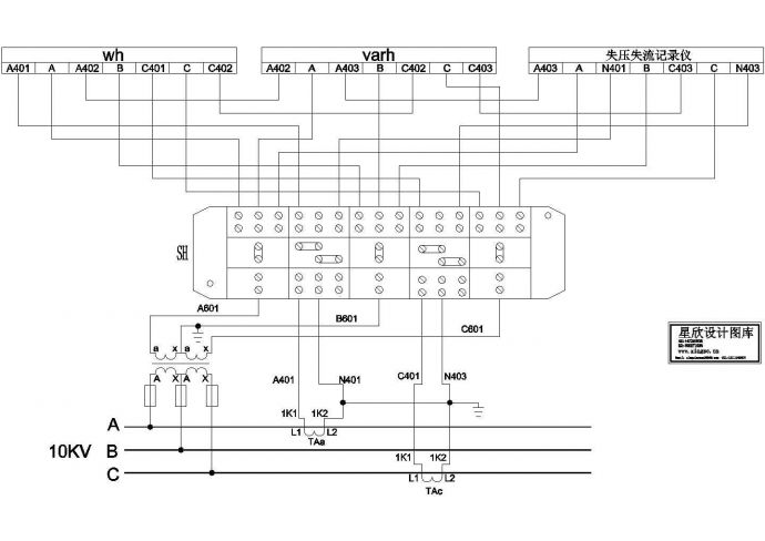 某标准型号高压计量接线电气控制原理设计CAD图纸_图1