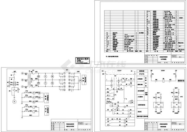 某标准型号风机高压电气控制原理设计CAD图纸-图一