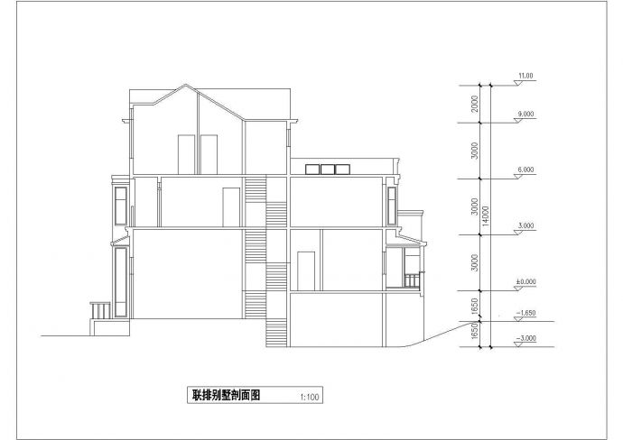 苏州市某小区270平米三层砖混结构双拼式别墅建筑设计CAD图纸_图1