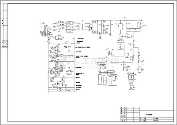 某标准型号焊管高频电气控制原理设计CAD图纸-图一