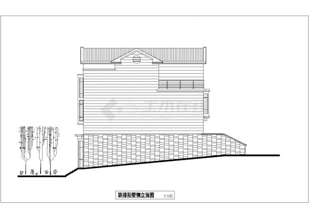 南京市某小区270平米三层砖混结构双拼式欧式别墅建筑设计CAD图纸-图一