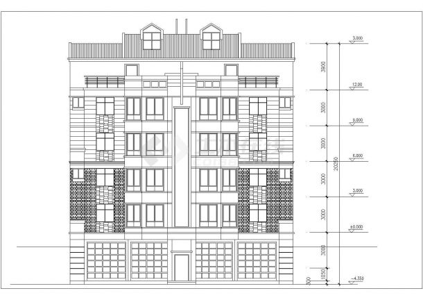 太原市某城中村五层砖混结构民居住宅楼全套建筑设计CAD图纸-图二