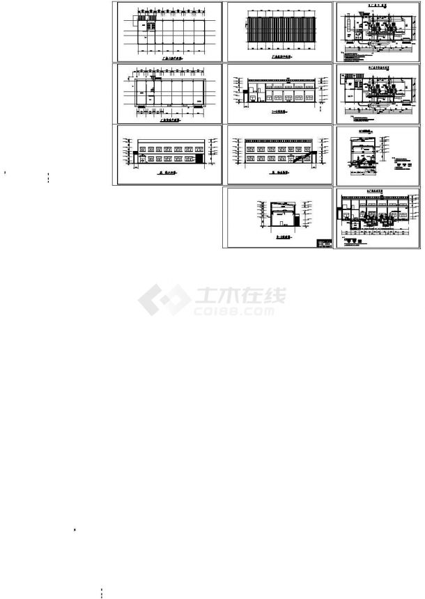 厂房设计_某多层水电站厂房设计cad全套建筑施工图（标注详细）-图二