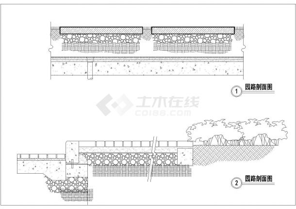 某景观工程园路规划设计cad施工详图-图一