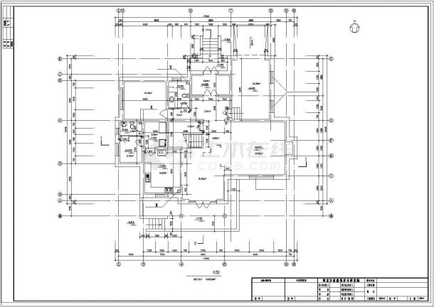 徐州市某小区340平米2层砖混结构豪华单体别墅CAD建筑设计图纸-图一