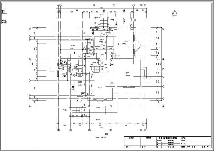 徐州市某小区340平米2层砖混结构豪华单体别墅CAD建筑设计图纸_图1