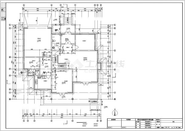 银川市贝丽花园小区415平米2层砖混结构独栋别墅CAD建筑设计图纸-图一