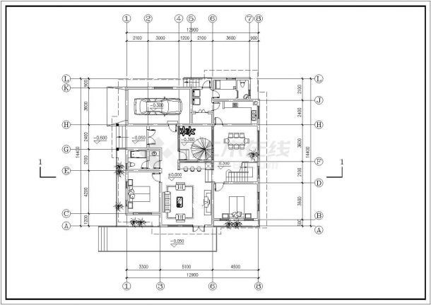 上海市嘉定区某别墅区2层混合结构独栋别墅CAD建筑设计图纸-图一