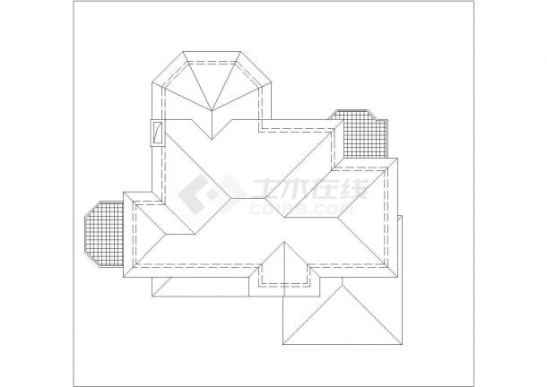 385平米2层框混结构欧式风格单体别墅CAD建筑设计图纸（含地下室层）-图一