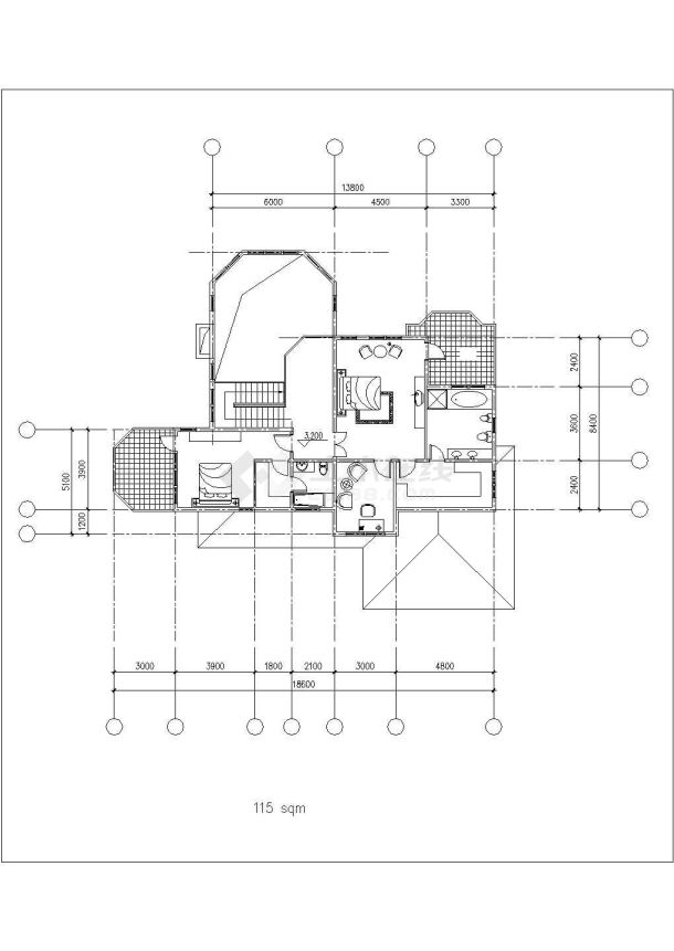 385平米2层框混结构欧式风格单体别墅CAD建筑设计图纸（含地下室层）-图二