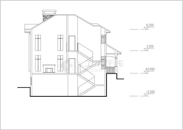 郑州市幸福新村420平米双层混合结构自建民居别墅楼CAD建筑设计图纸-图一
