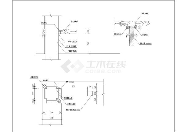 某景观草亭设计cad建筑施工详图-图一