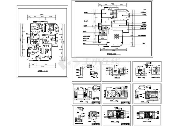 吉林某住宅室内家装装修设计CAD全套图纸-图一